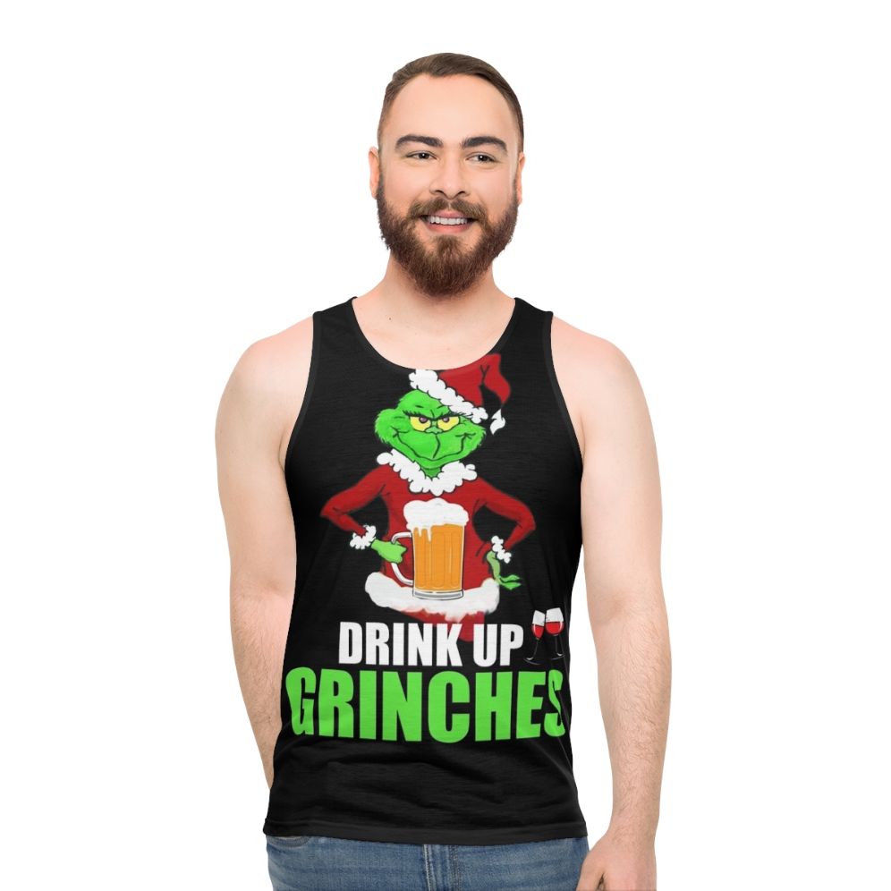 Unisex festive Christmas Grinch tank top