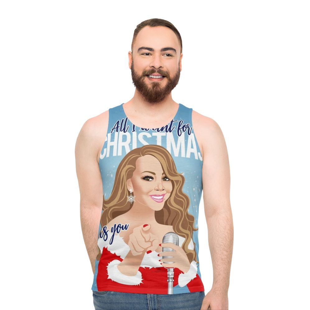 Unisex Christmas M Tank Top with Pop Art Design