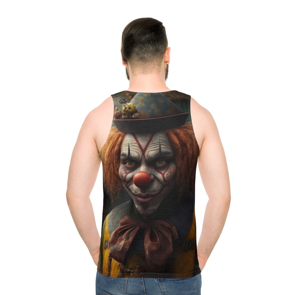 Unisex clown tank top with clown characters
