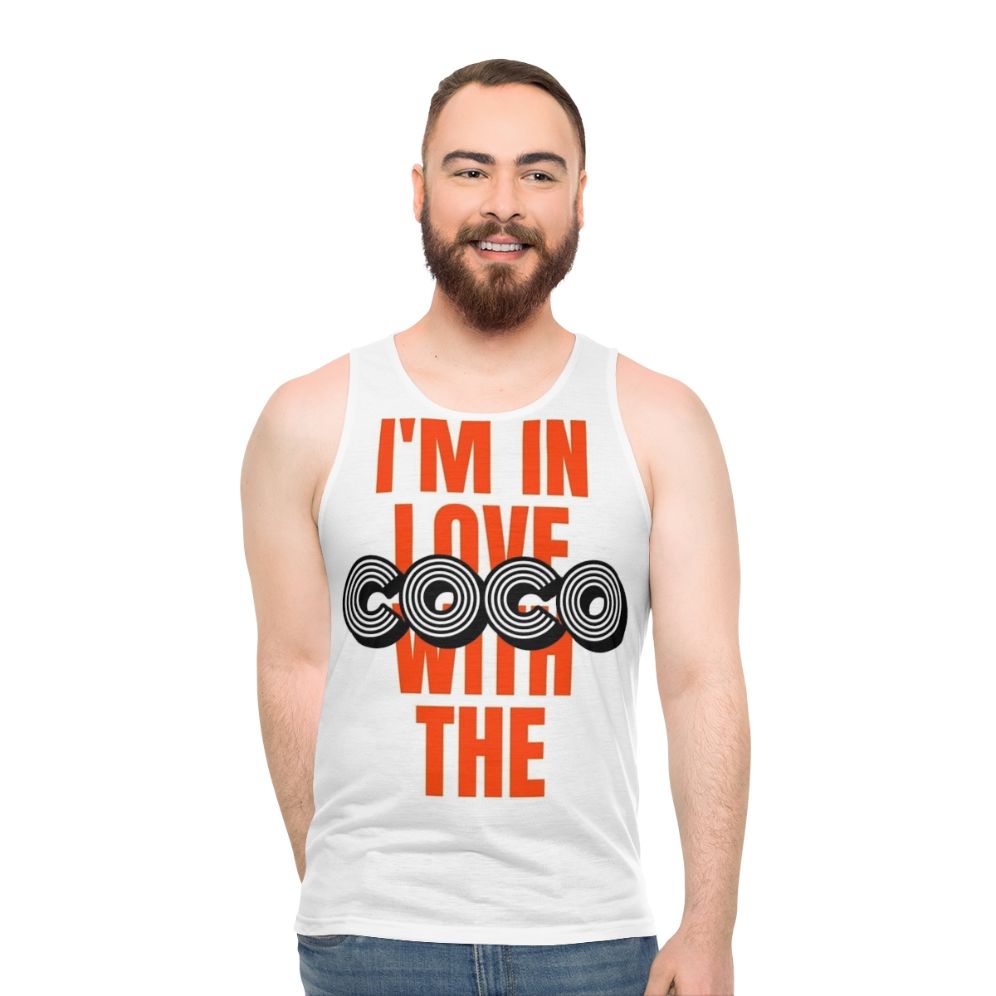 Unisex tank top with "I'm In Love With The Coco" design