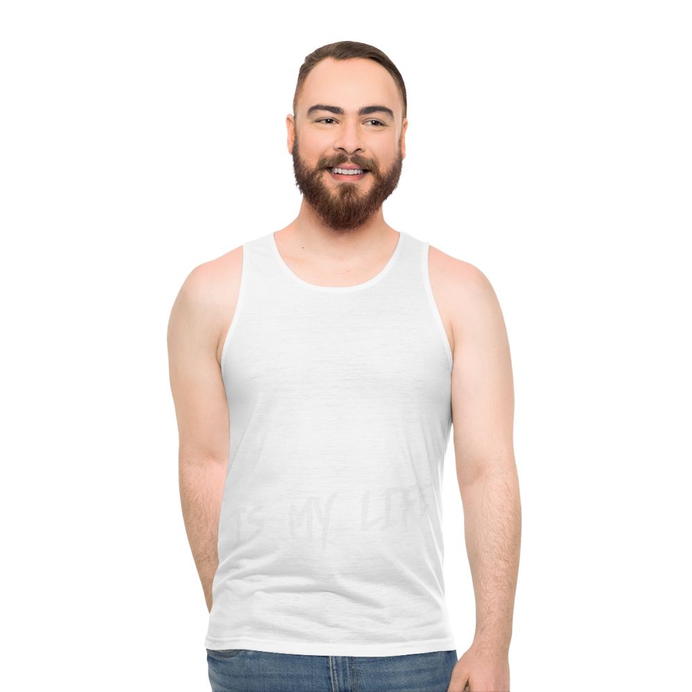 Unisex coffee-themed tank top