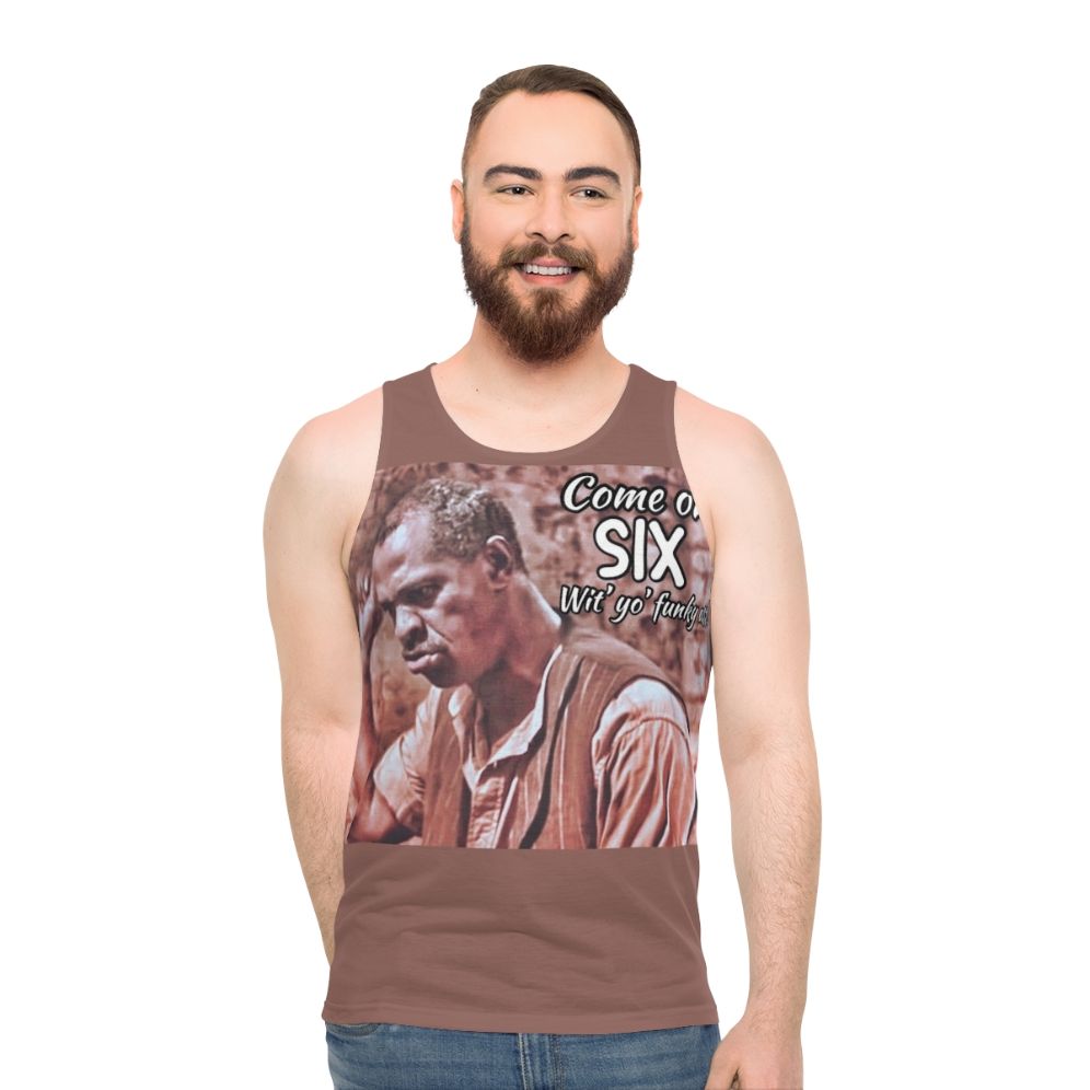 Unisex come on six dice game tank top