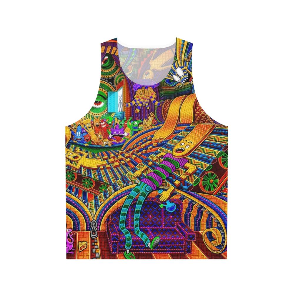 Unisex consciousness tank top with trippy and spiritual design