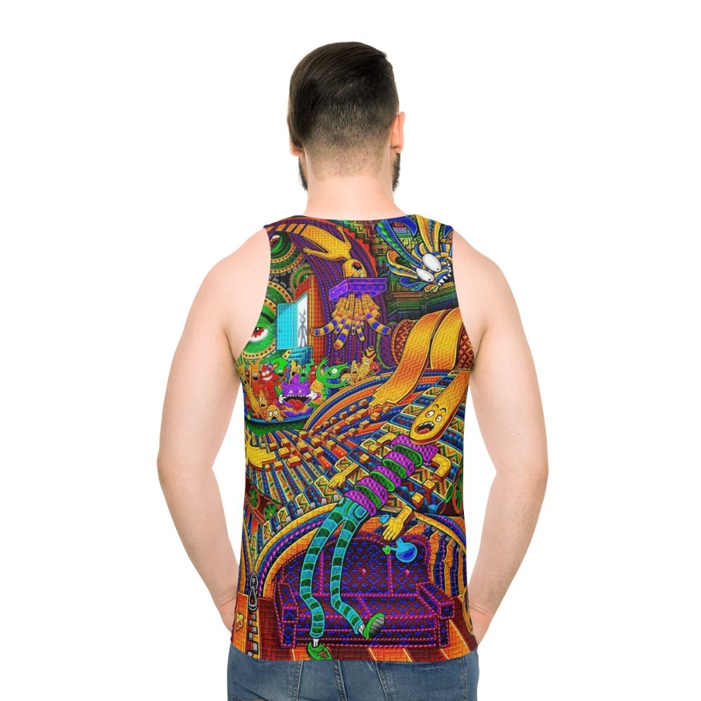Unisex consciousness tank top with trippy and spiritual design