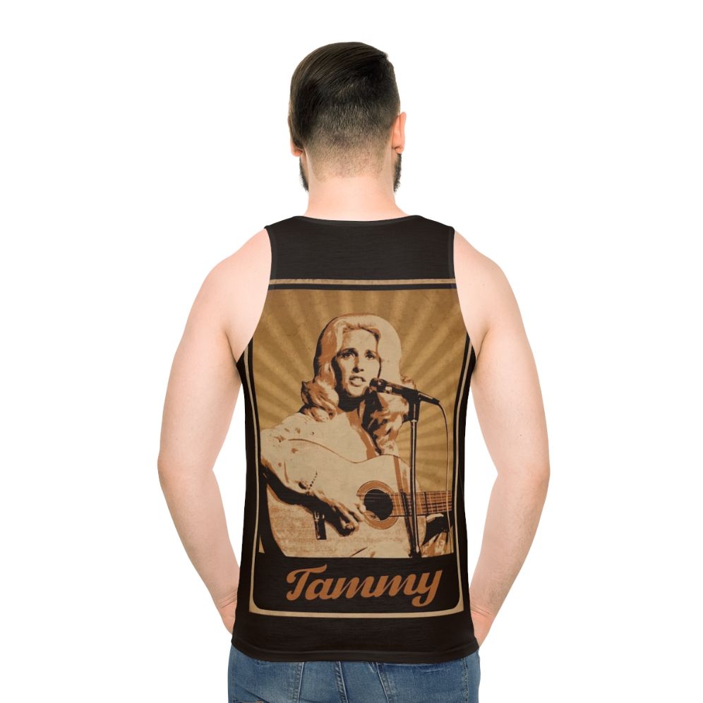 Unisex country music tank top with Tammy Wynette design