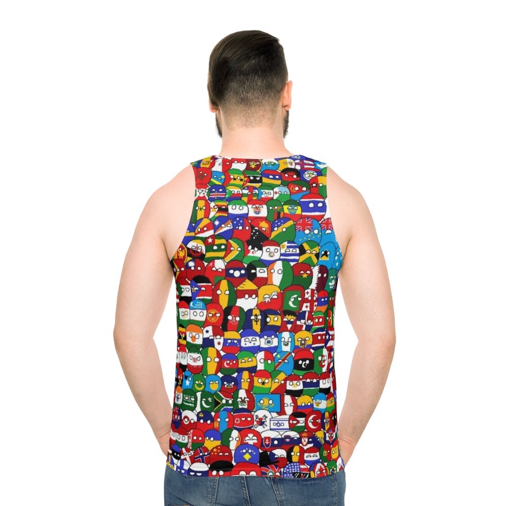 Unisex Countryball Tank Top with World Map and Country Flags