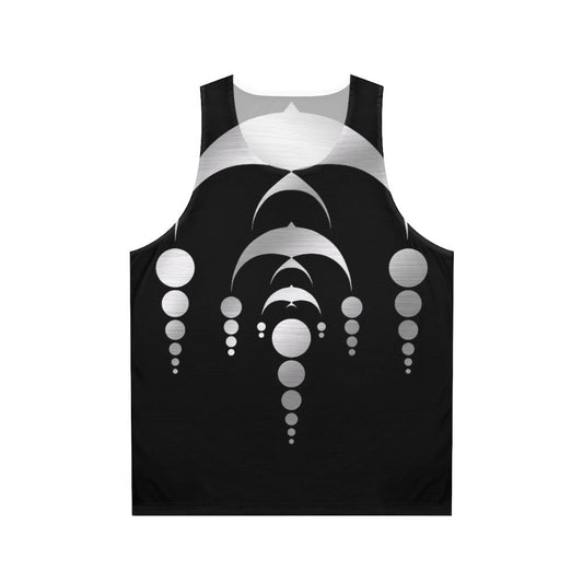 Unisex crop top with alien and UFO geometric design