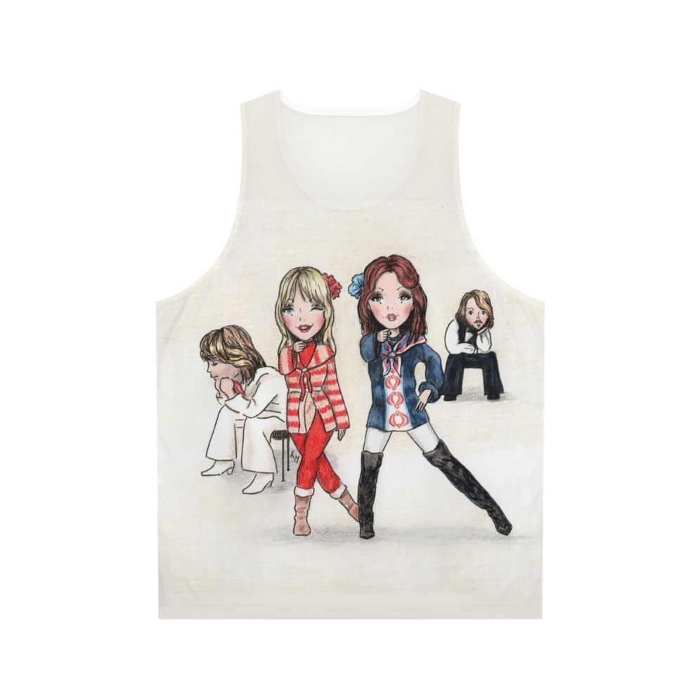 Unisex cute cartoon portrait tank top for dancers and singers
