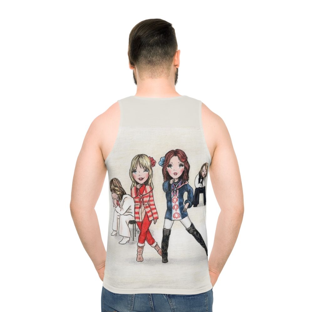 Unisex cute cartoon portrait tank top for dancers and singers