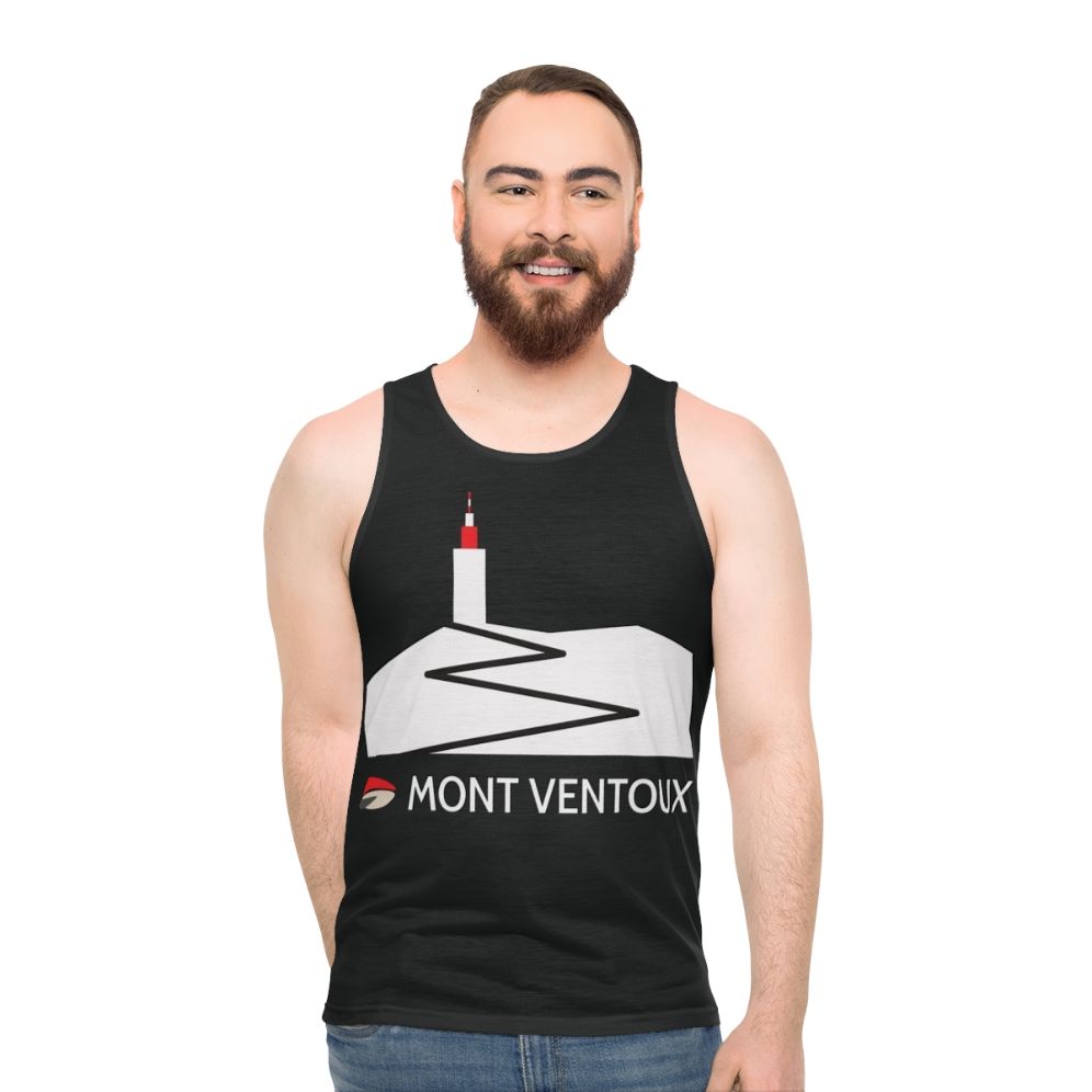 Unisex cycling tank top with Mont Ventoux design