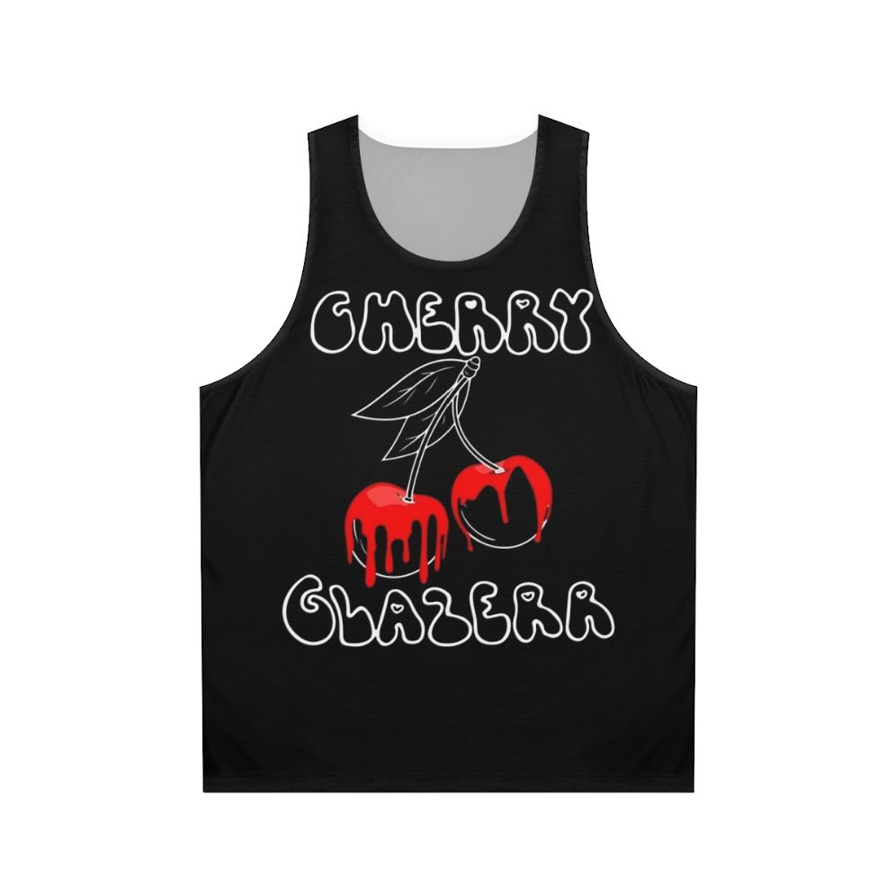 Unisex dark tank top with cherry glazerr glazed cherries design