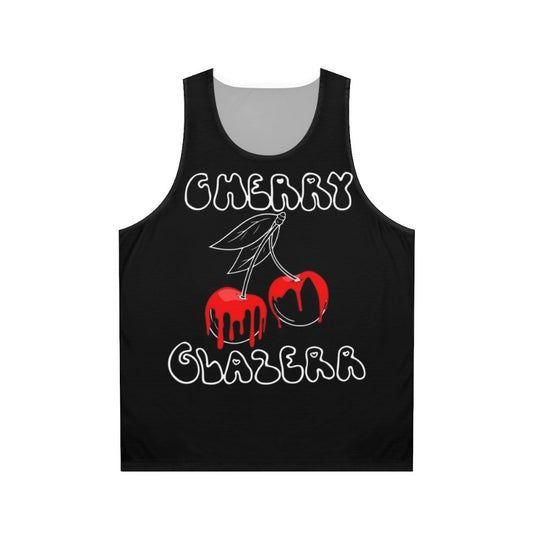 Unisex dark tank top with cherry glazerr glazed cherries design