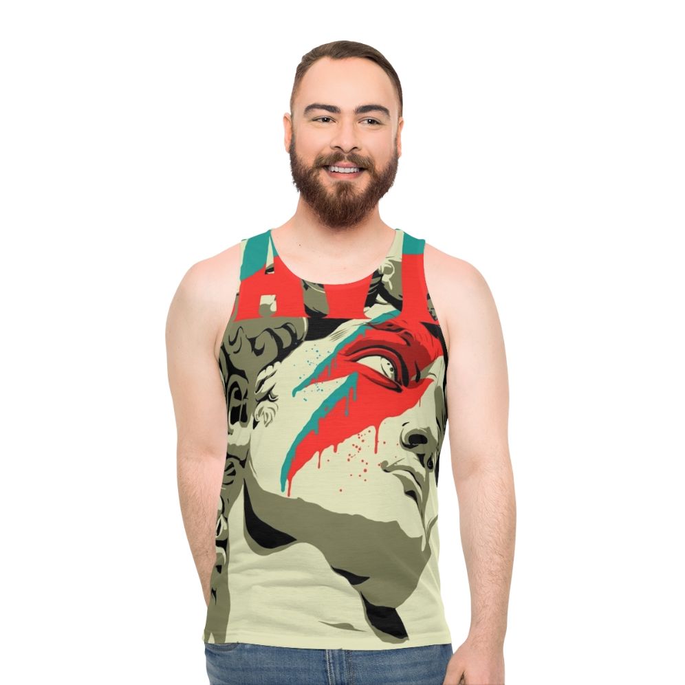 Unisex tank top featuring Michelangelo's David sculpture