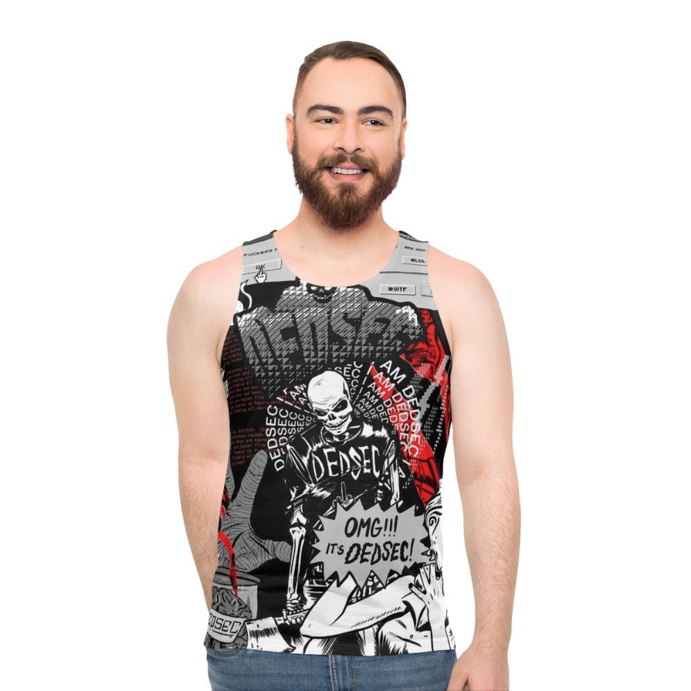 Unisex Dedsec Design 1 Gaming Tank Top