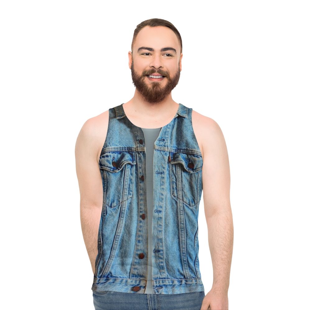 Unisex denim tank top