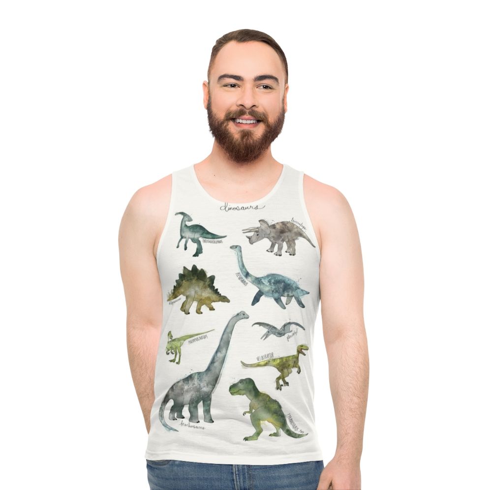 Unisex dinosaur graphic tank top