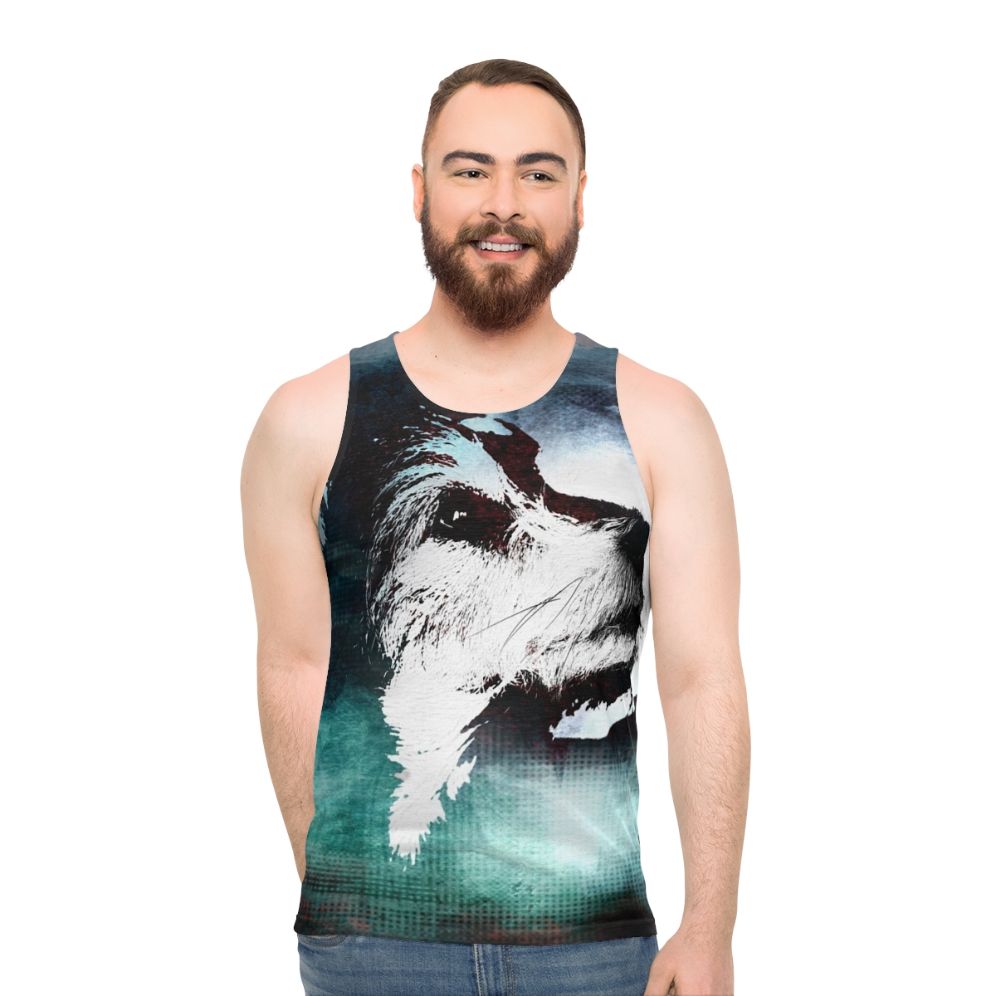 Unisex dog print tank top