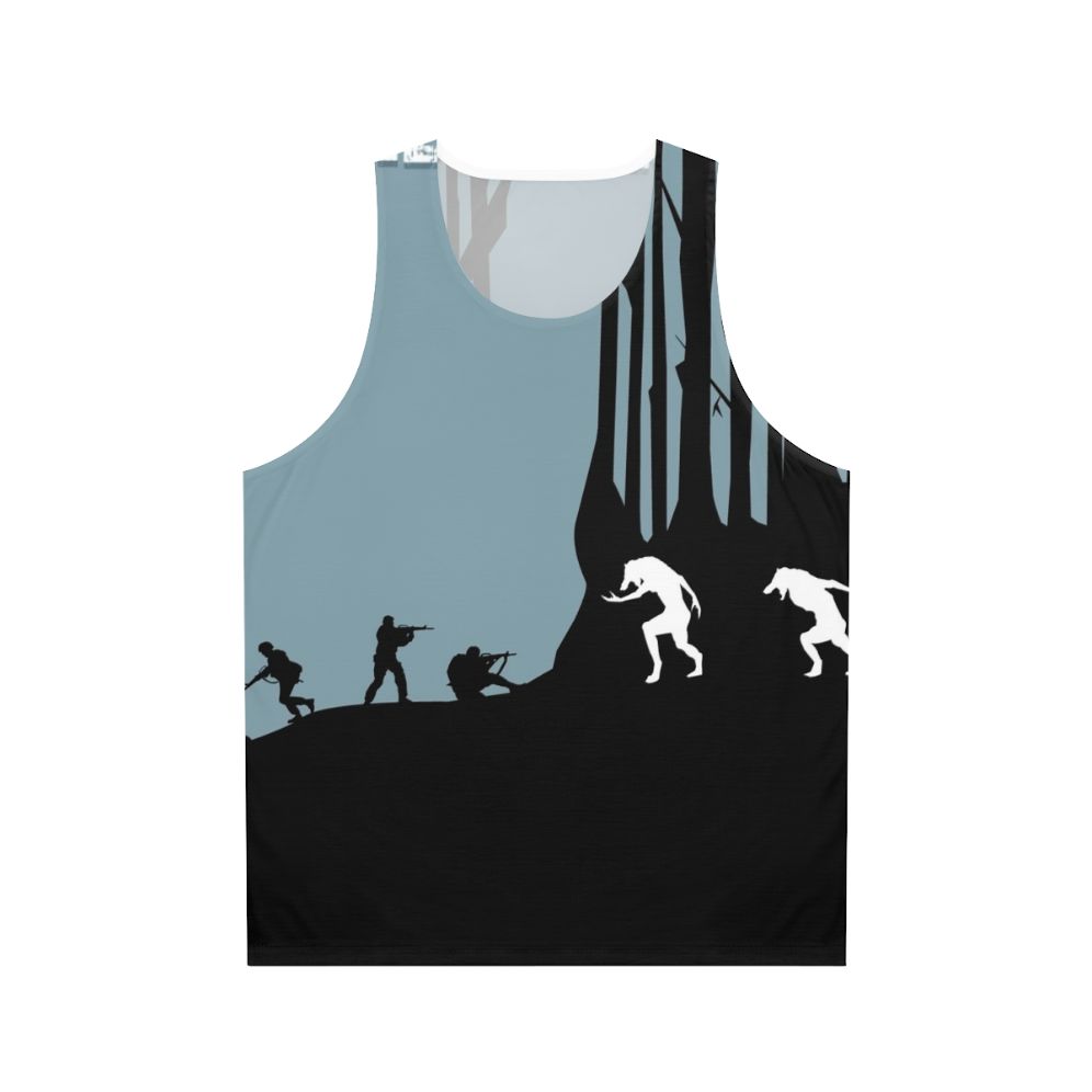 Unisex 'Dog Soldiers' military tank top with werewolf movie inspired design