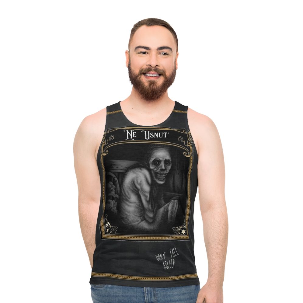 Unisex "Don't Fall Asleep" Russian Sleep Experiment Tank Top