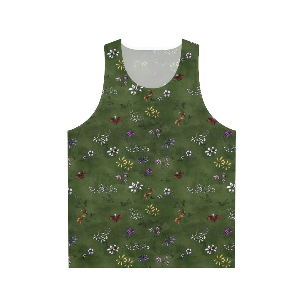 Unisex tank top with a don't starve flower pattern design