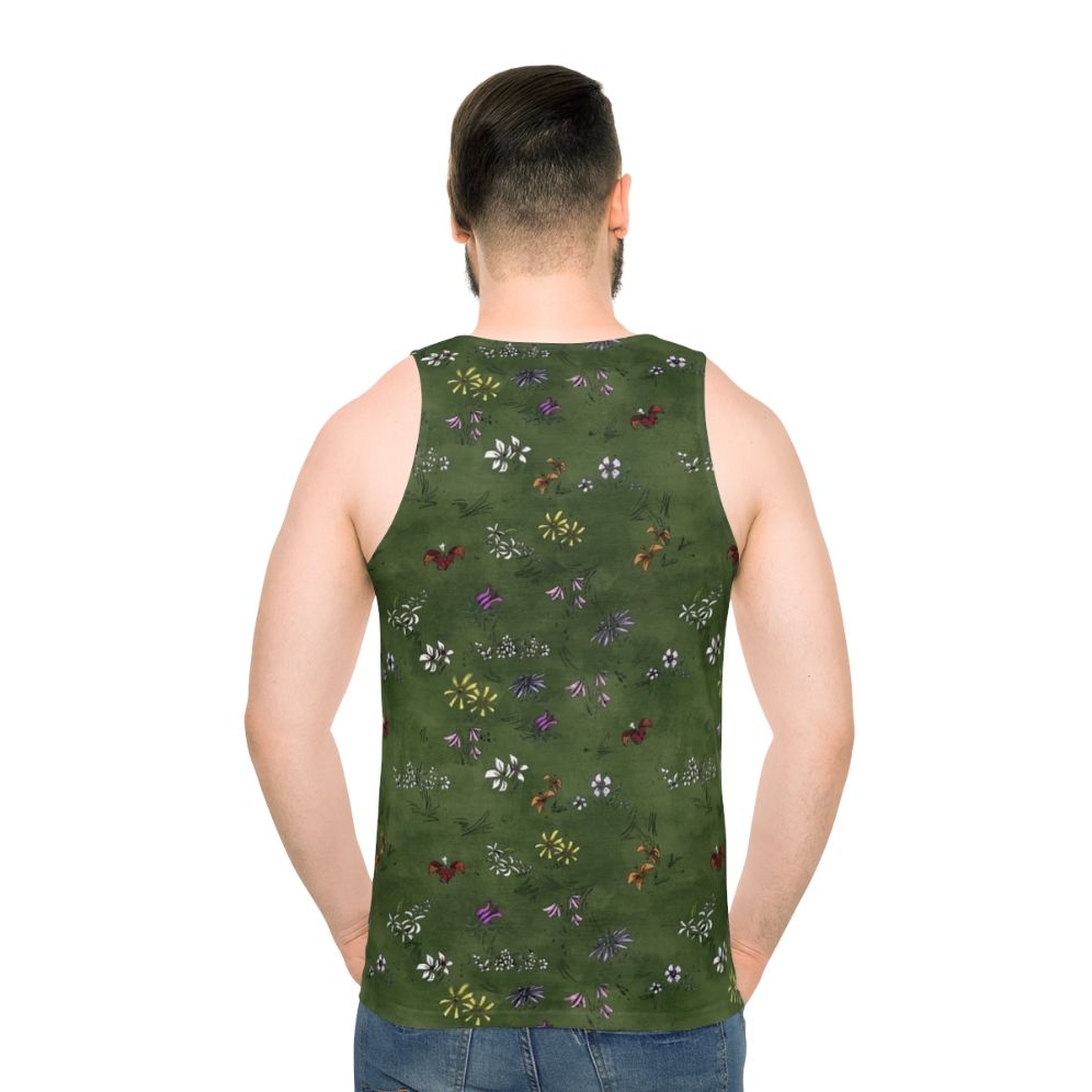 Unisex tank top with a don't starve flower pattern design