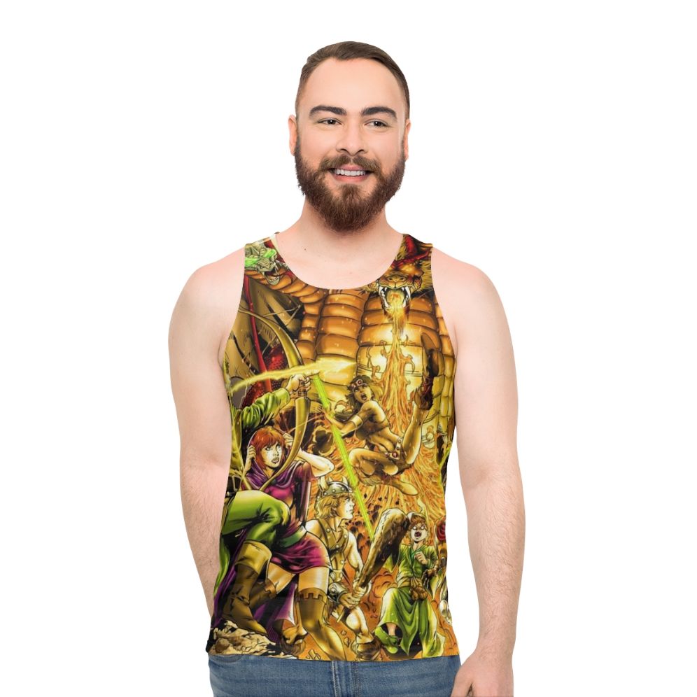Unisex tank top featuring a fantasy dragon design