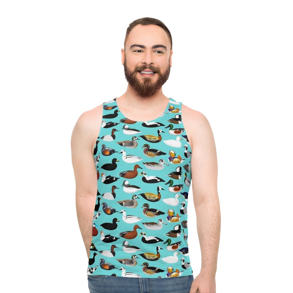 Unisex duck print tank top