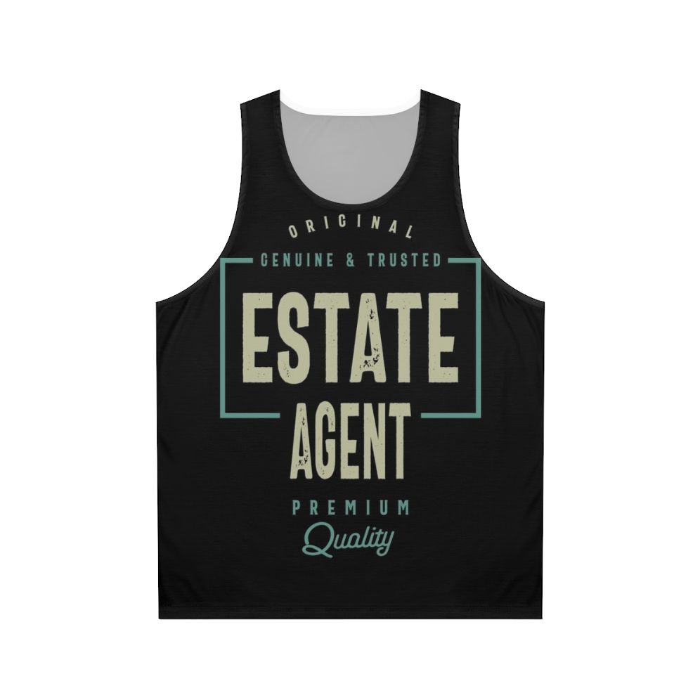 Unisex Estate Agent Tank Top with Typographic Design