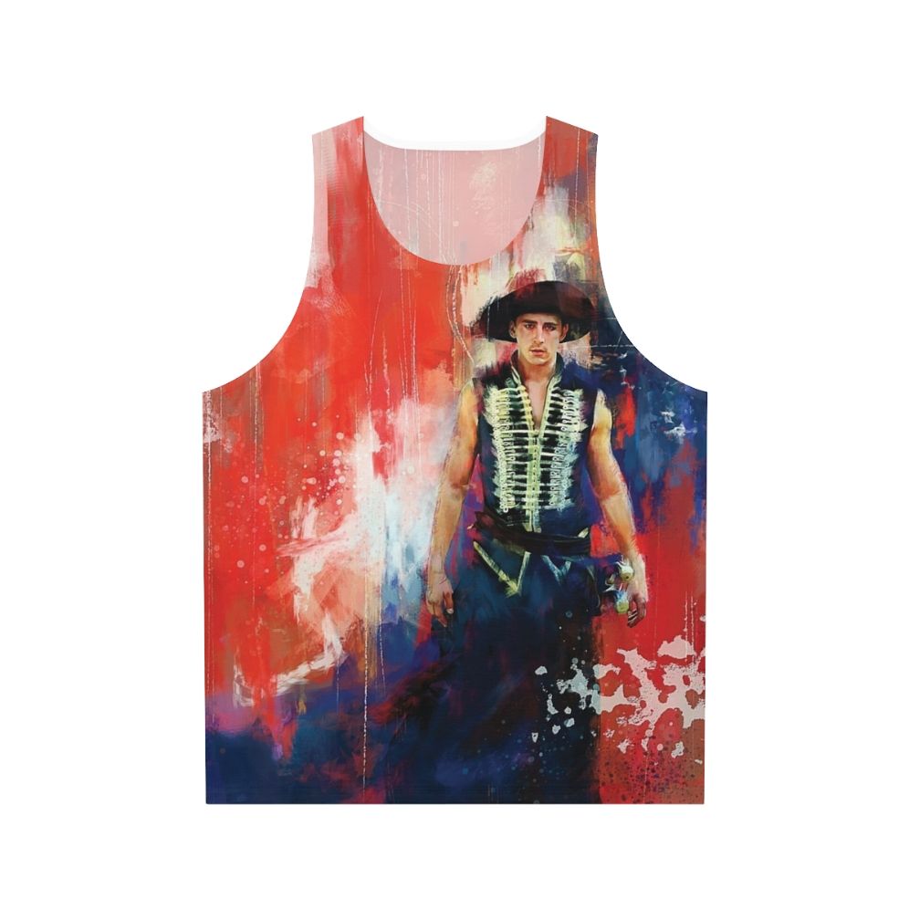 Unisex fall tank top with Tarsem Singh's character designs