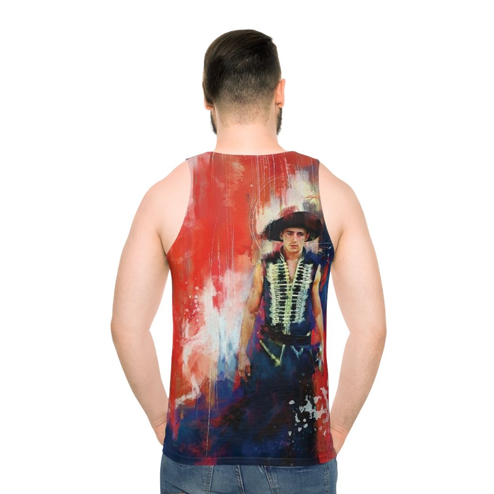 Unisex fall tank top with Tarsem Singh's character designs