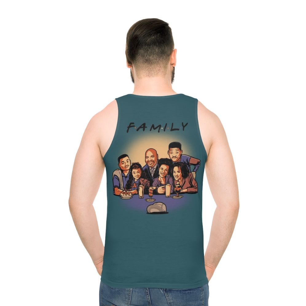 Unisex tank top featuring "FAMILY" design inspired by the TV series Fresh Prince of Bel Air