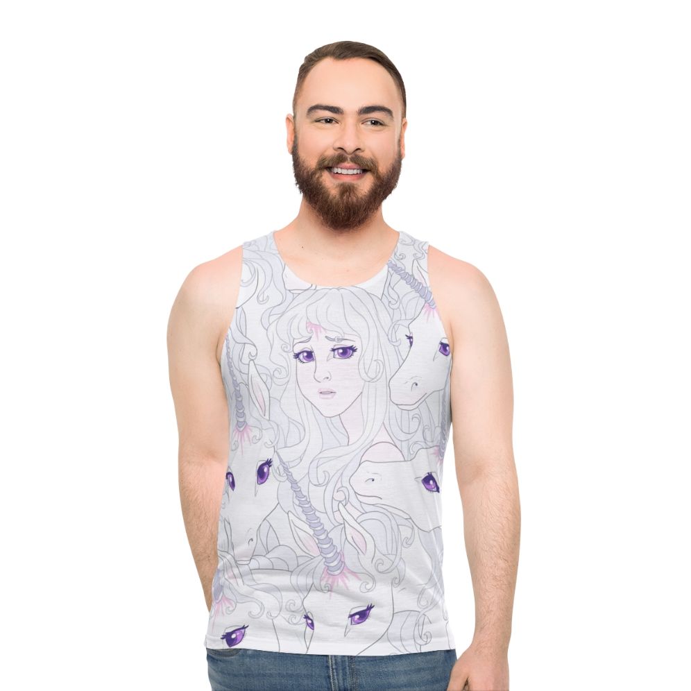 Unisex fantasy tank top inspired by 'The Last Unicorn'