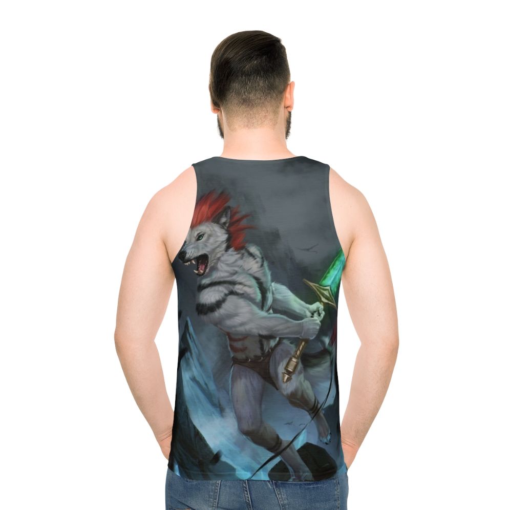 Unisex fantasy wolf design tank top