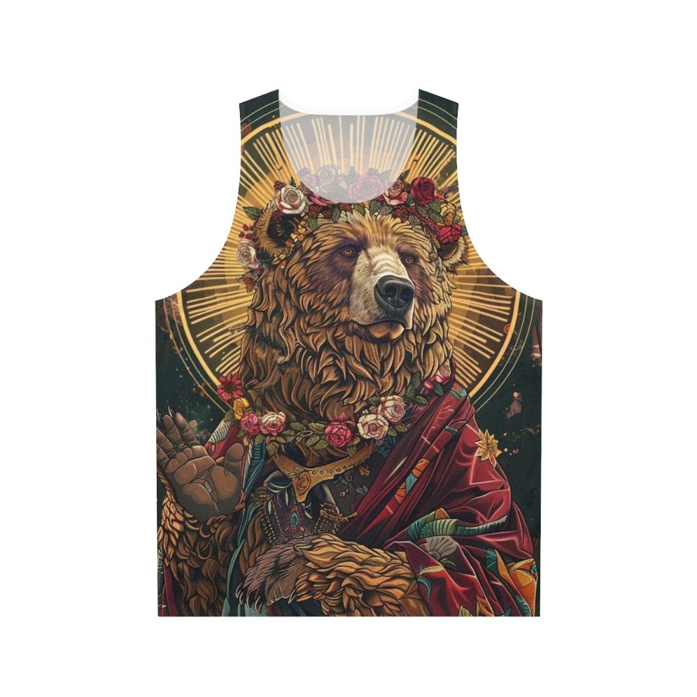 Unisex feminist bear design tank top