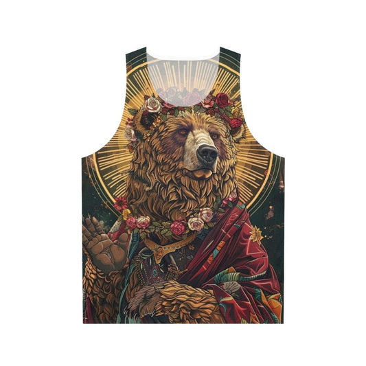 Unisex feminist bear design tank top