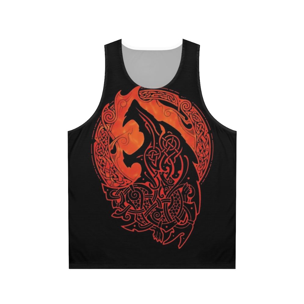 Unisex tank top with Fenrir, Loki's son, from Norse mythology