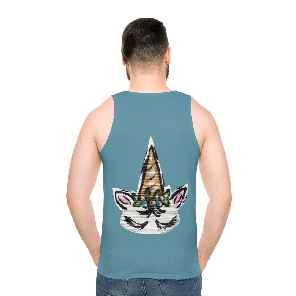 Unisex floral unicorn tank top