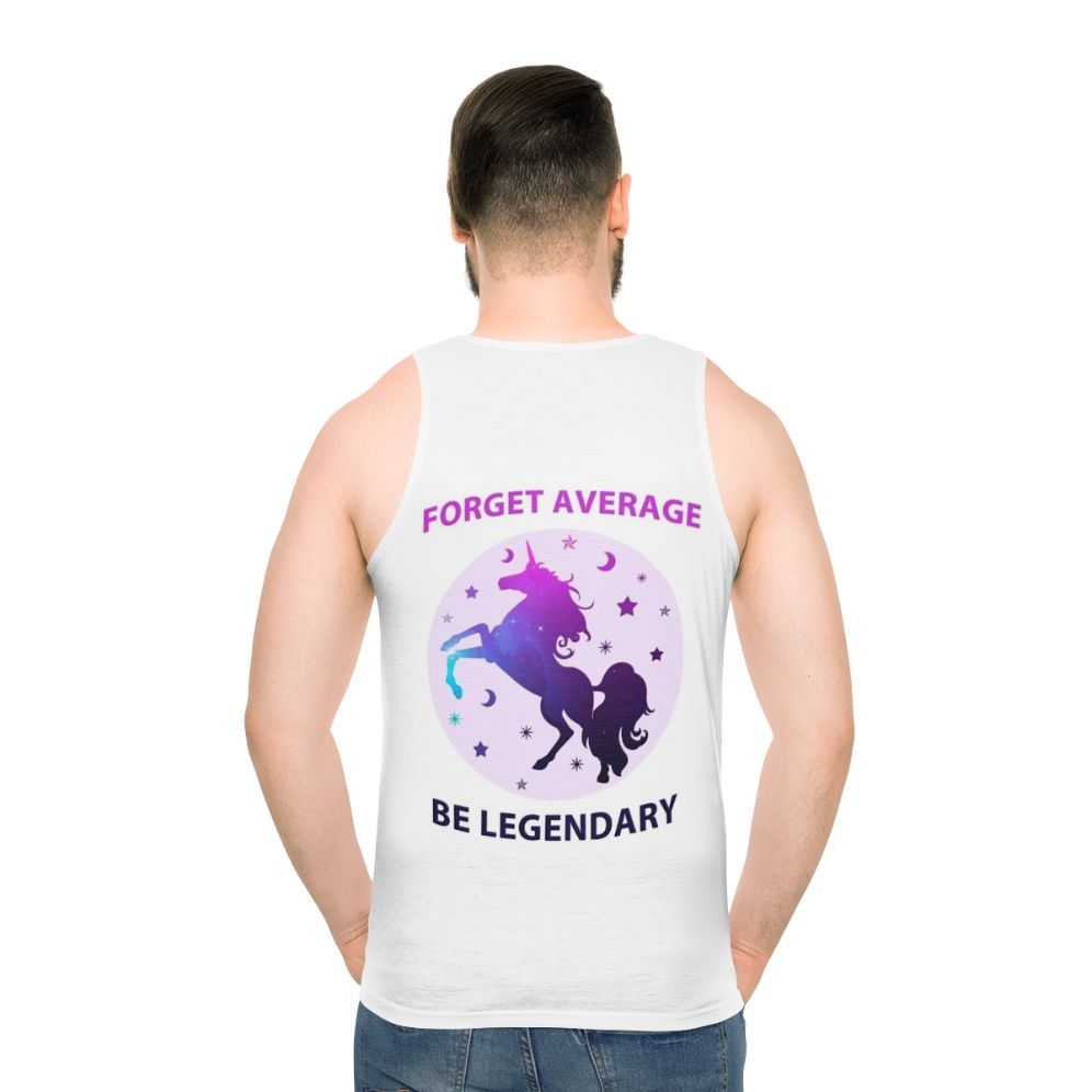 Unisex "Forget Average Be Legendary" Unicorn & Galaxy Tank Top