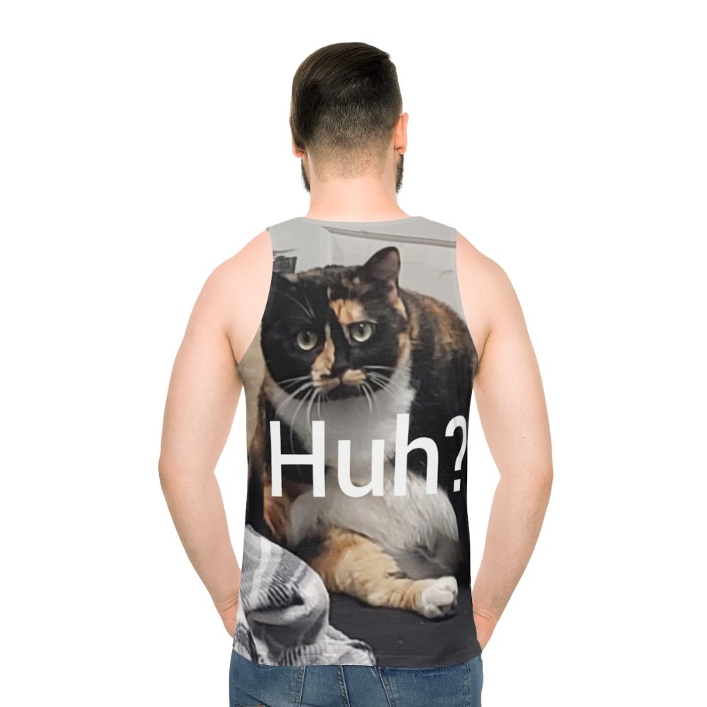 Unisex funny cat "Huh" tank top
