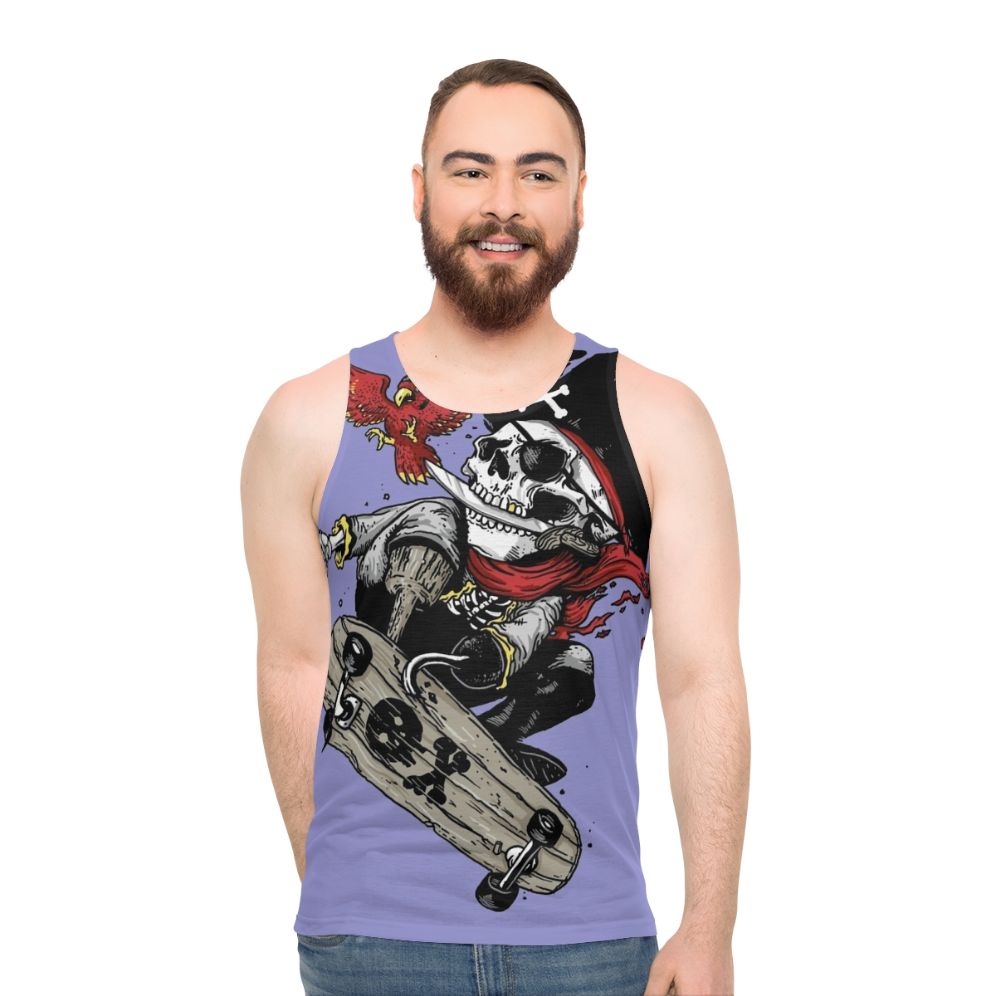Unisex funny pirate skull tank top