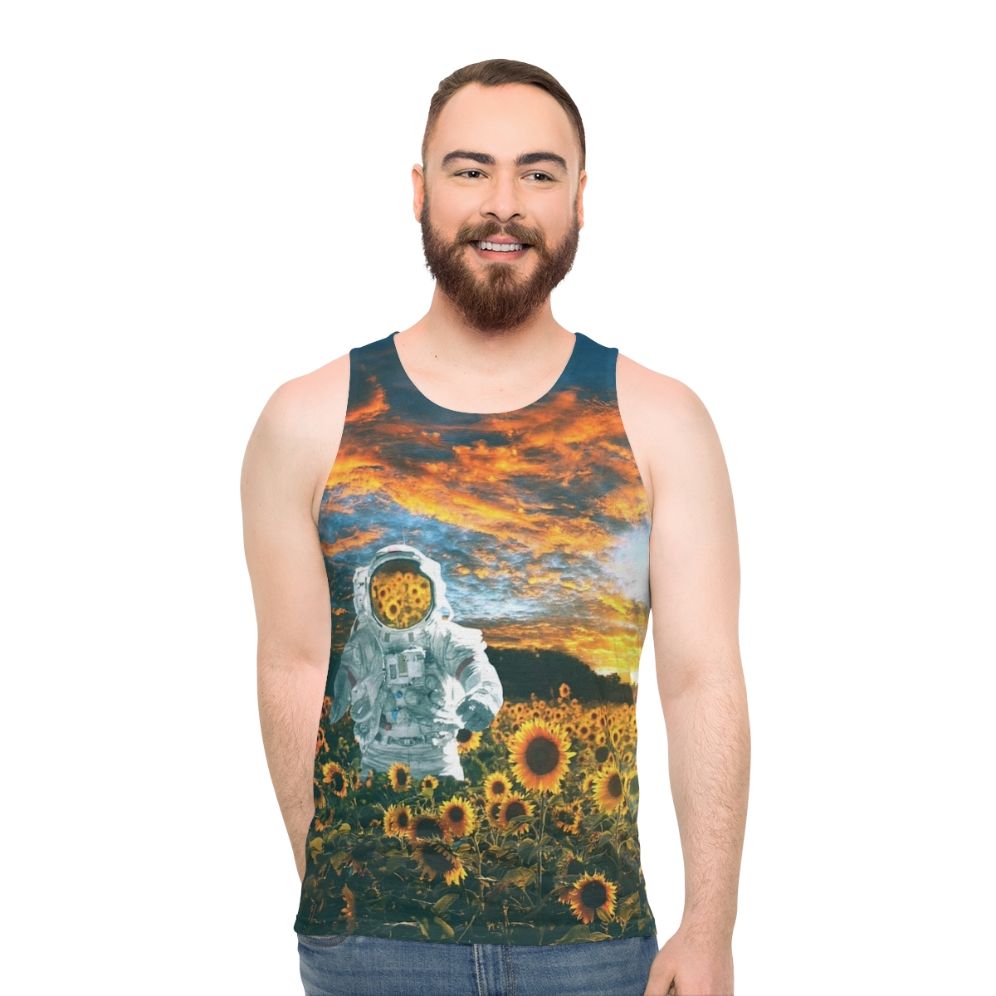 Unisex tank top with space art design