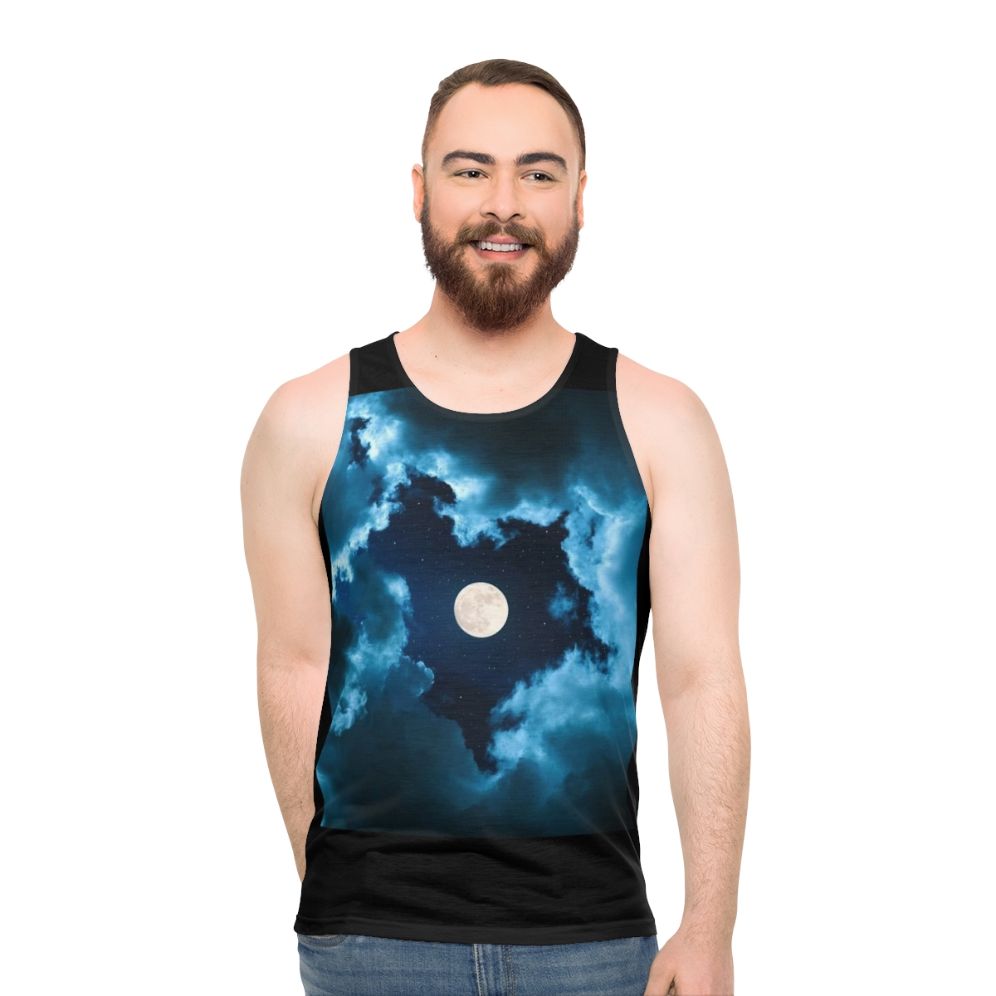 Unisex galaxy moon tank top