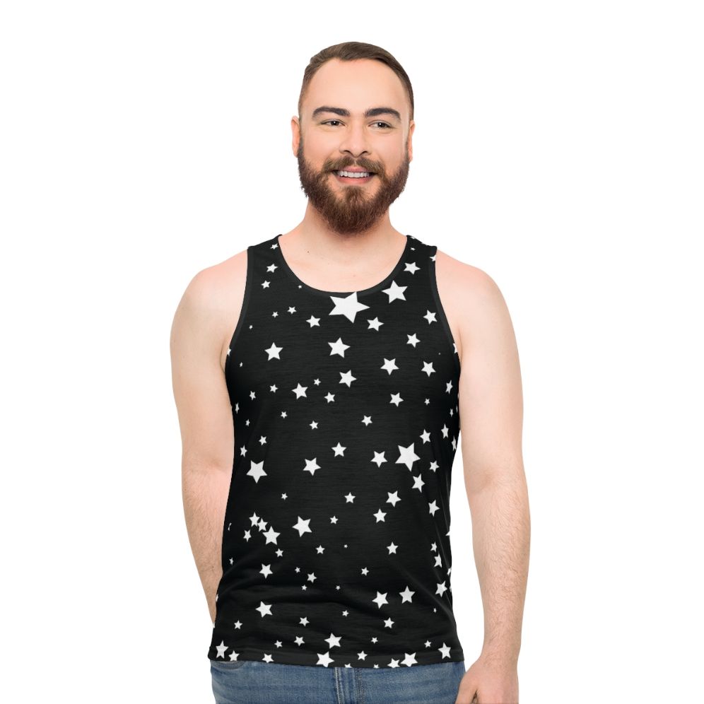 Unisex tank top with a galaxy print design