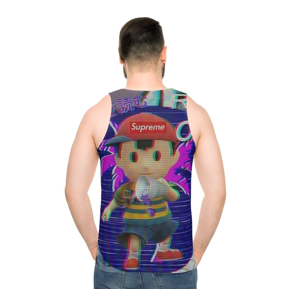 Unisex gaming tank top with retro Earthbound Ness design