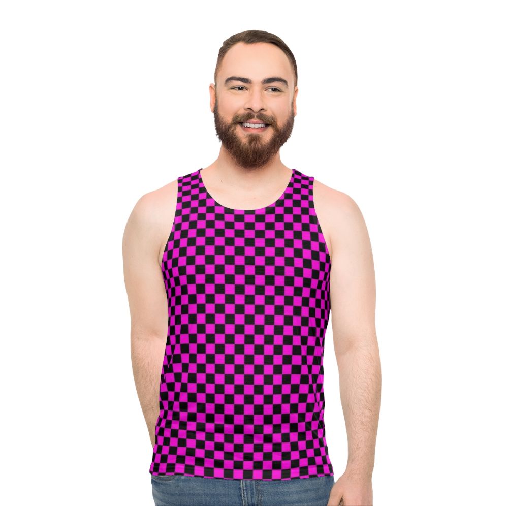 Unisex gaming tank top with Missing Texture design