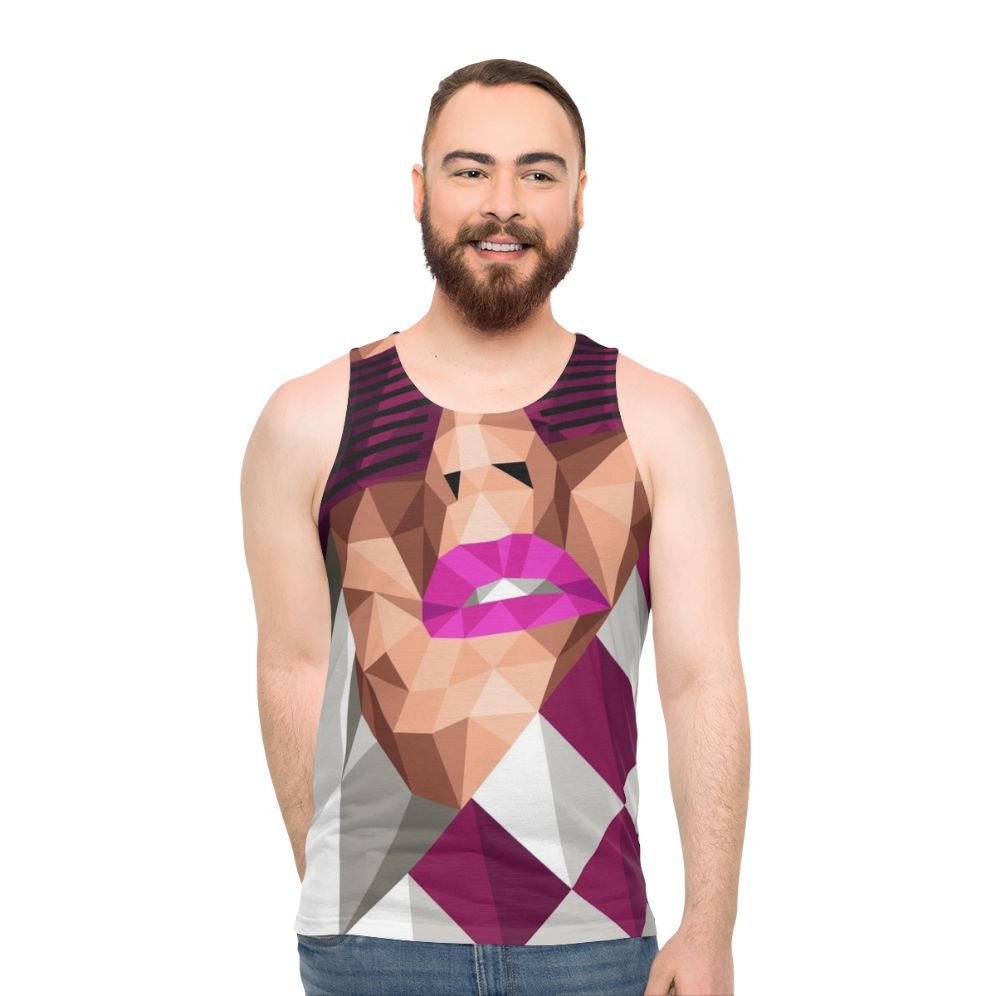 Unisex geometric design tank top
