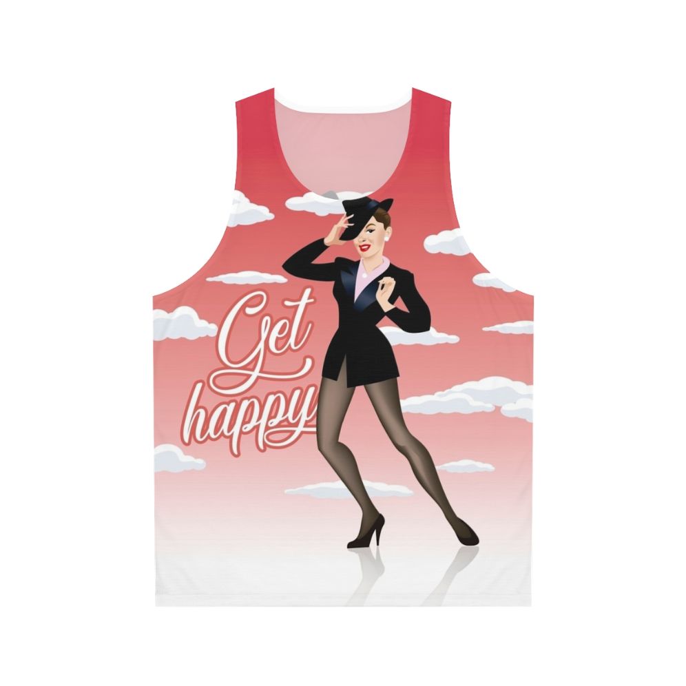 Unisex "Get Happy" Tank Top with Judy Garland Musical Icon Design