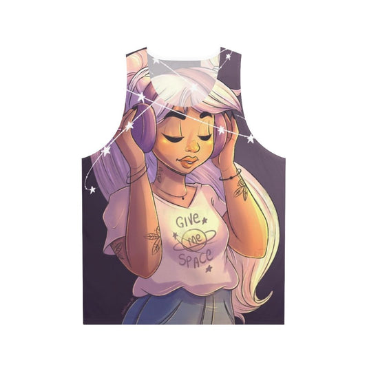 Unisex tank top with galaxy and astronaut design