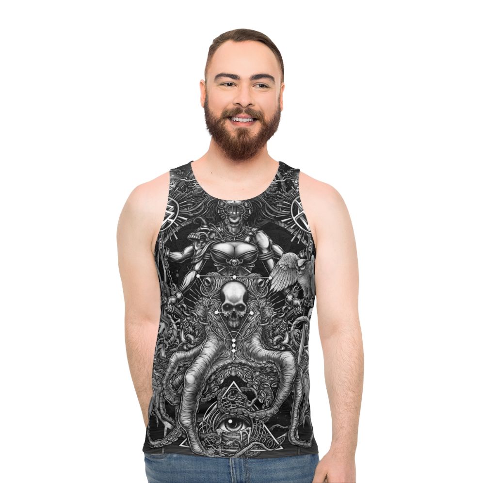 Unisex tank top with gothic, occult, and supernatural design