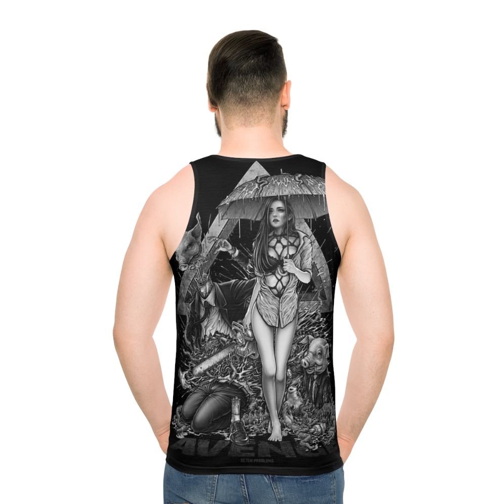 Unisex tank top with minimalist line art design